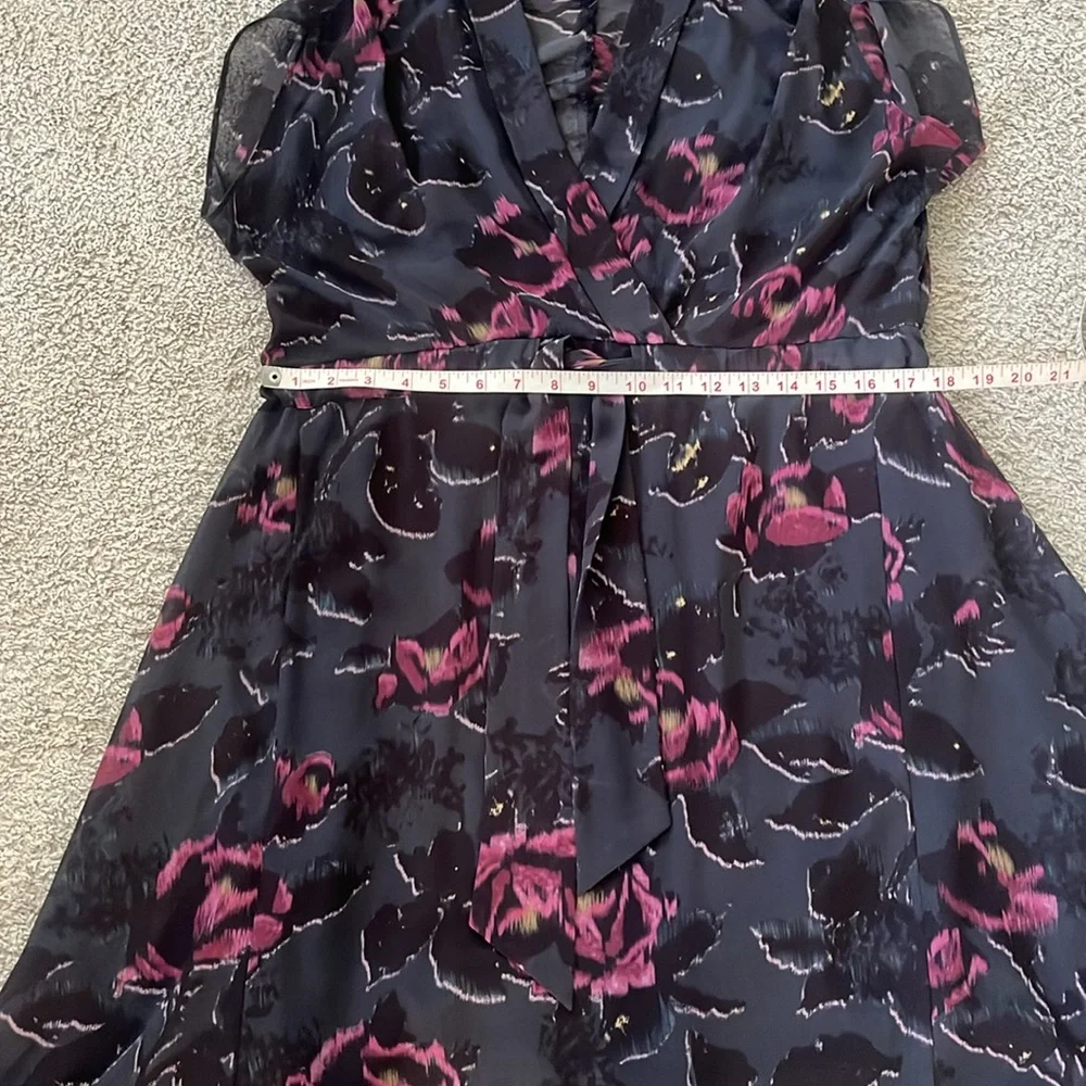 All Saints Sheer Floral Dress with Attached Slip - Picture 11 of 12